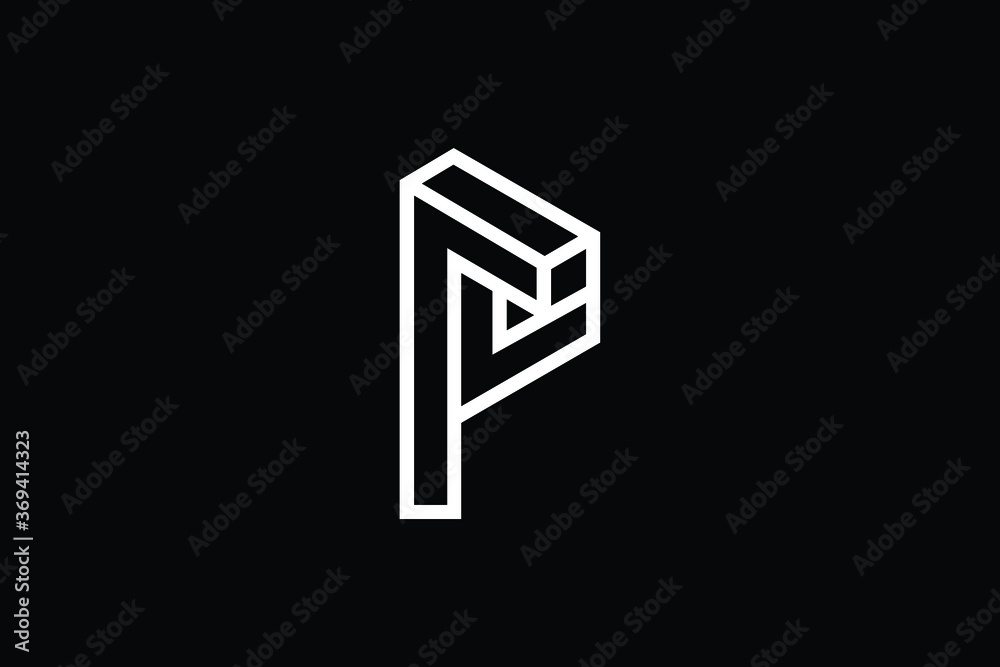 Minimal Innovative 3D Initial P logo and PP logo. Letter P PP creative elegant Monogram. Premium Business logo icon. White color on black background Minimal Innovative 3D Initial P logo and PP logo. Letter P PP creative elegant Monogram. Premium Business logo icon. White color on black background