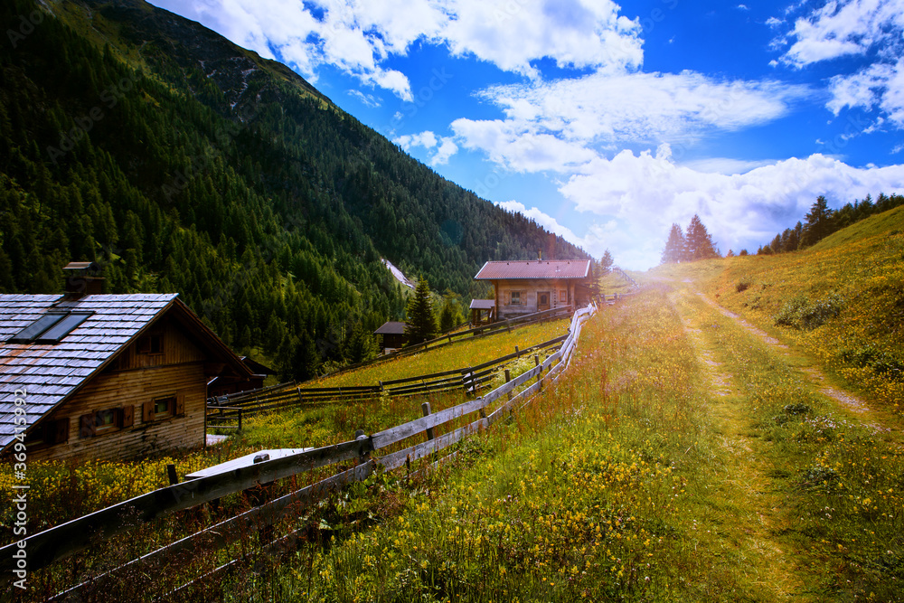 Hiking in Austria with amazing view. Beautiful mountings.