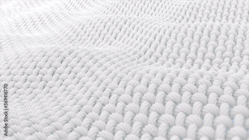 Close up fabric fiber. fiber with smooth surface. and the Surface is a waves. Alpha channel included in the end of the clip.