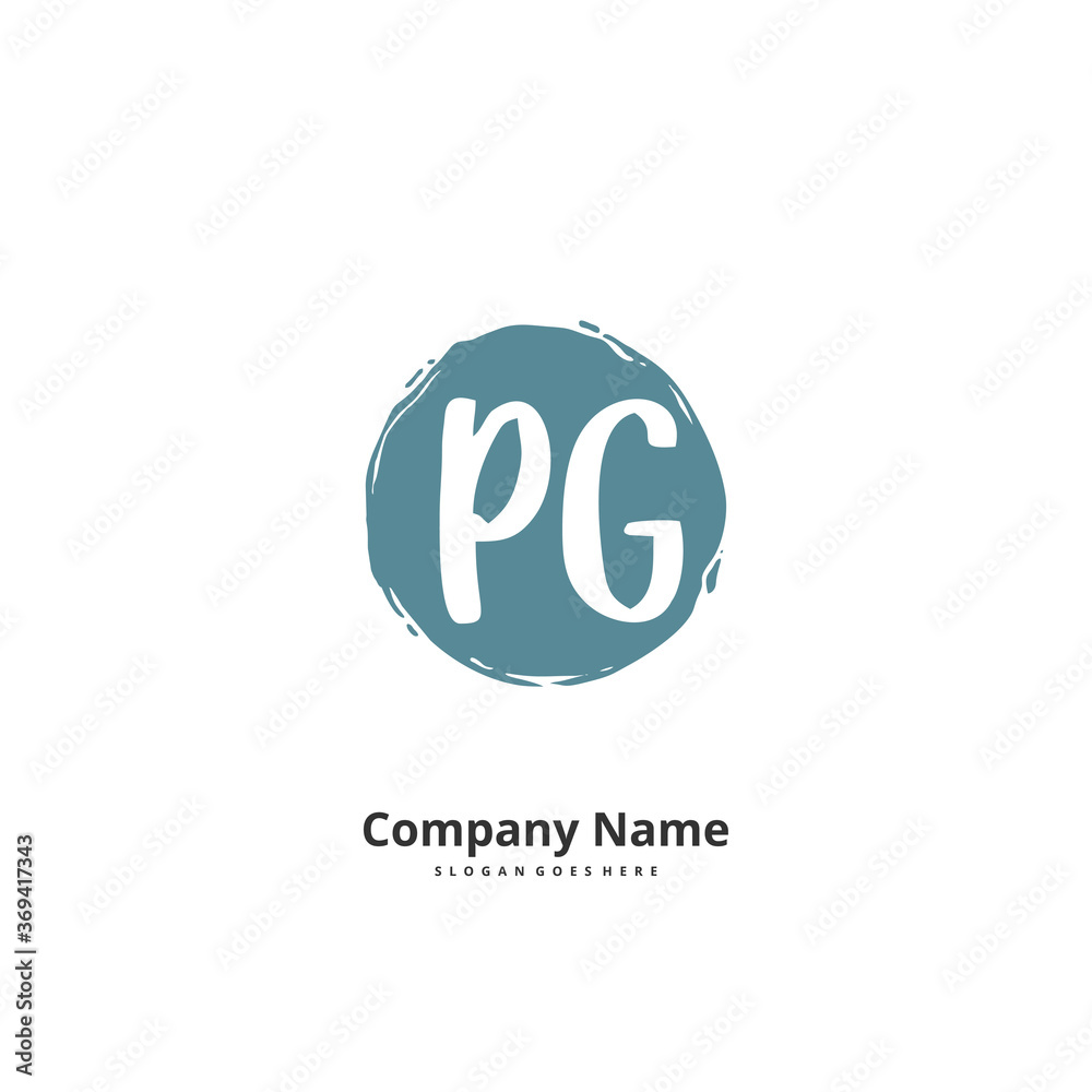 P G PG Initial handwriting and signature logo design with circle. Beautiful design handwritten logo for fashion, team, wedding, luxury logo.