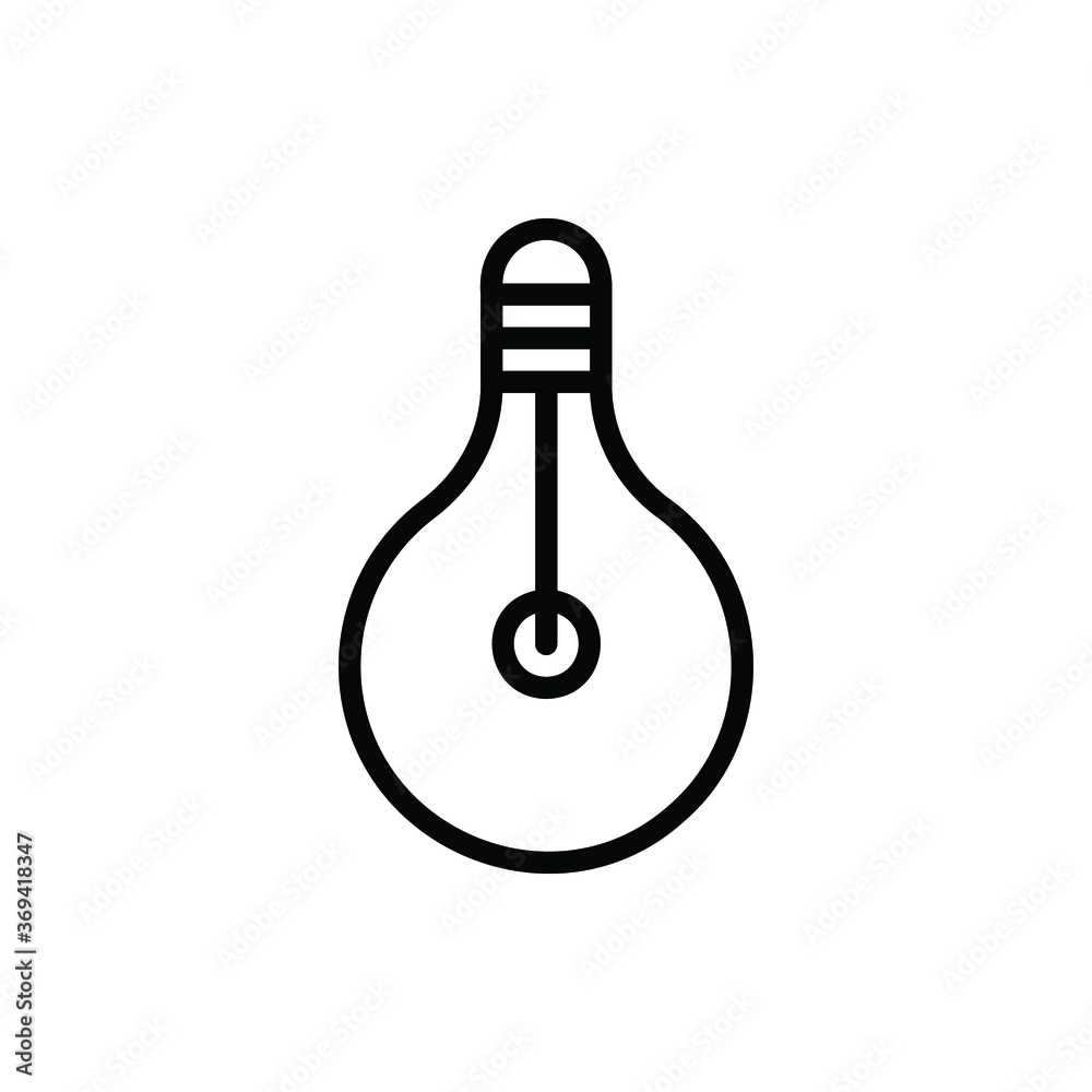 Lamp, Bulb Icon Logo Vector Isolated. Furniture and Household Icon Set. Editable Stroke and Pixel Perfect.