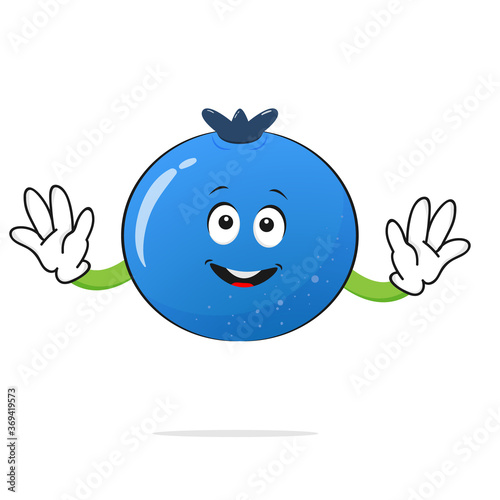 The Blueberries character smiles on the white background - vector