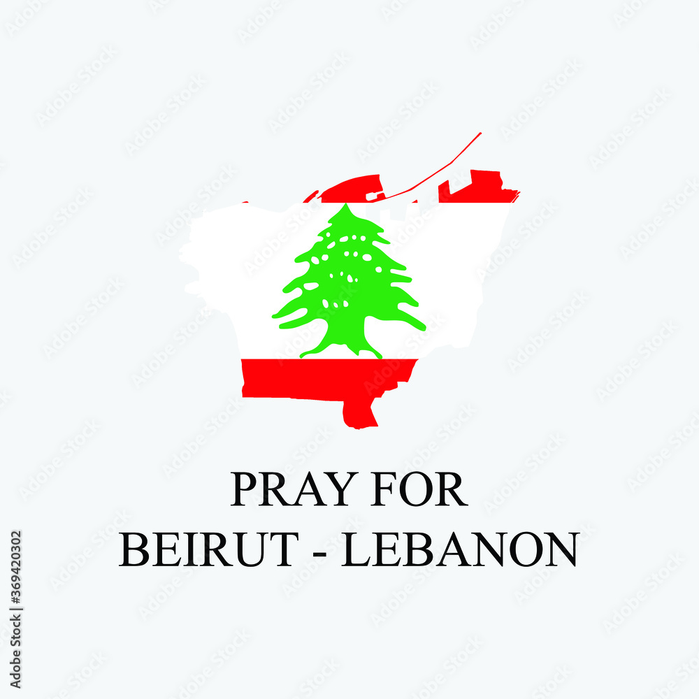 Map of Beirut - Lebanon Pray For graphic element Illustration template design Map of Beirut - Lebanon Pray For graphic element Illustration template design