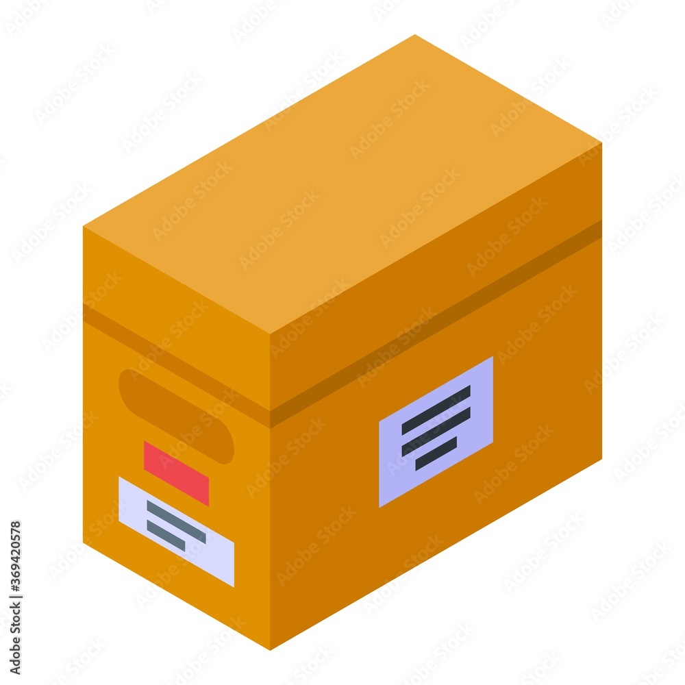 Archive box storage document icon. Isometric of archive box storage document vector icon for web design isolated on white background