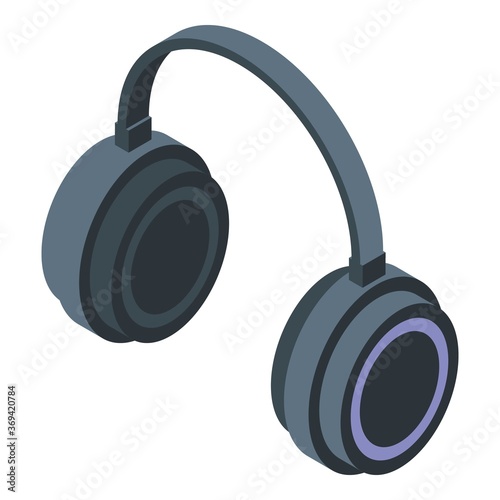 Listen music headphones icon. Isometric of listen music headphonesvector icon for web design isolated on white background