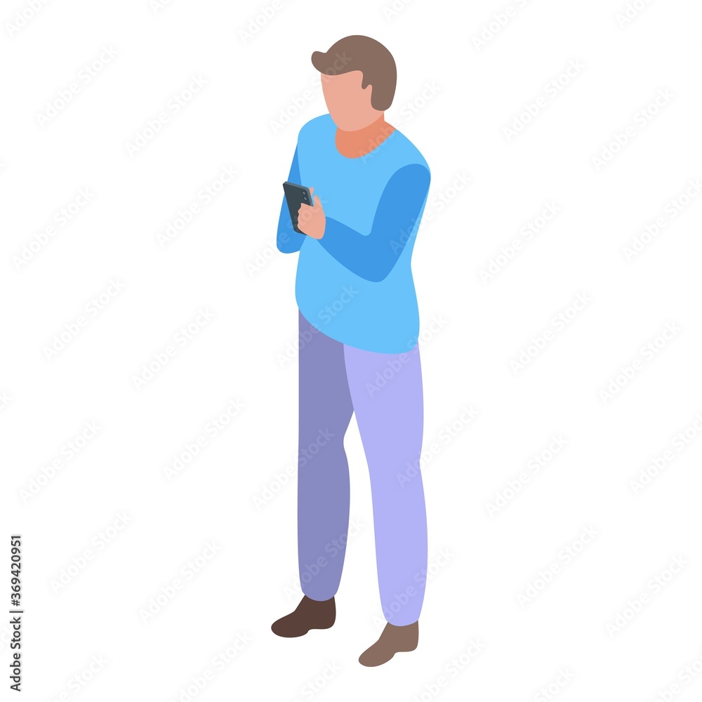 Smartphone habit icon. Isometric of smartphone habit vector icon for web design isolated on white background Smartphone habit icon. Isometric of smartphone habit vector icon for web design isolated on white background