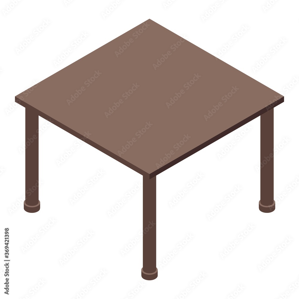 Kitchen table icon. Isometric of kitchen table vector icon for web design isolated on white background Kitchen table icon. Isometric of kitchen table vector icon for web design isolated on white background