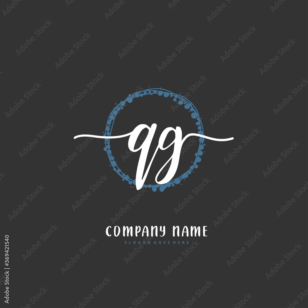 Q G QG Initial handwriting and signature logo design with circle. Beautiful design handwritten logo for fashion, team, wedding, luxury logo. Q G QG Initial handwriting and signature logo design with circle. Beautiful design handwritten logo for fashion, team, wedding, luxury logo.
