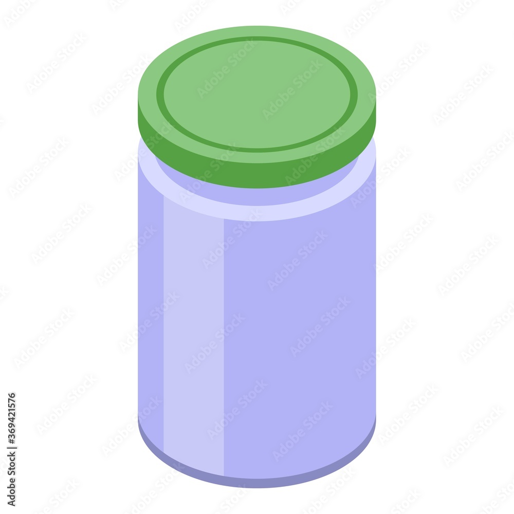 Food storage jar icon. Isometric of food storage jar vector icon for web design isolated on white background Food storage jar icon. Isometric of food storage jar vector icon for web design isolated on white background