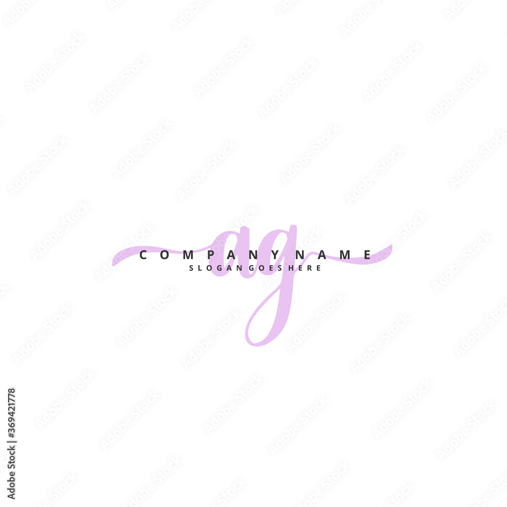 A G AG Initial handwriting and signature logo design with circle. Beautiful design handwritten logo for fashion, team, wedding, luxury logo.