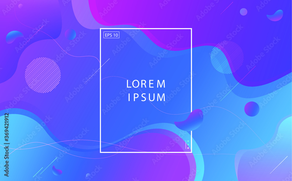 Creative geometric background with fluid shapes modern concept. Trendy gradient shapes composition. Fluid poster cover with modern color. Eps10 vector.