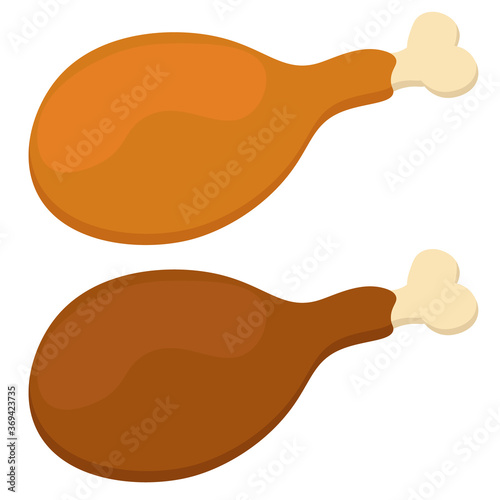 Set of chicken legs. Vector illustration on the theme of food and cooking.