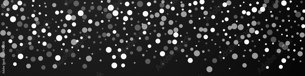 White dots Christmas background. Subtle flying sno