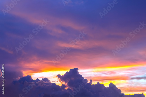 Silhouette clouds , landscape sunset sky in the evening background