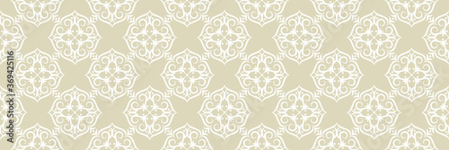 Floral seamless pattern. White on olive green background