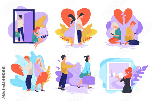 Separation of partners, broke up boyfriend and girlfriend