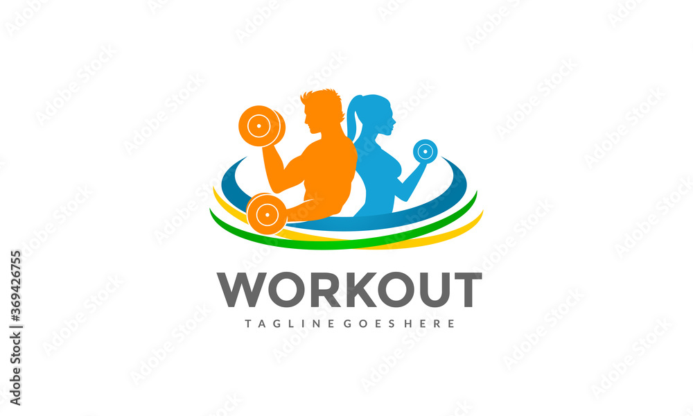 Fun Workout Club - Colorful Fitness Logo