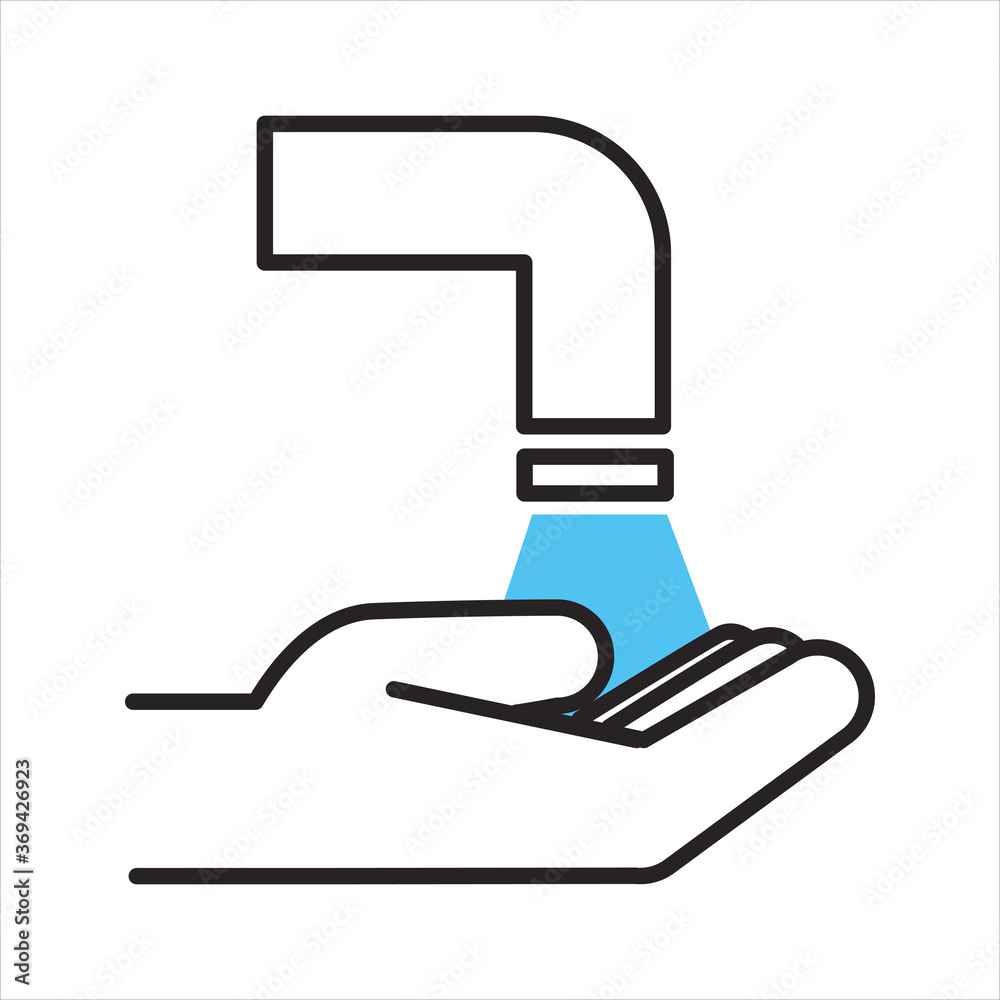 Washing hands with running water, hygiene and self care Washing hands with running water, hygiene and self care
