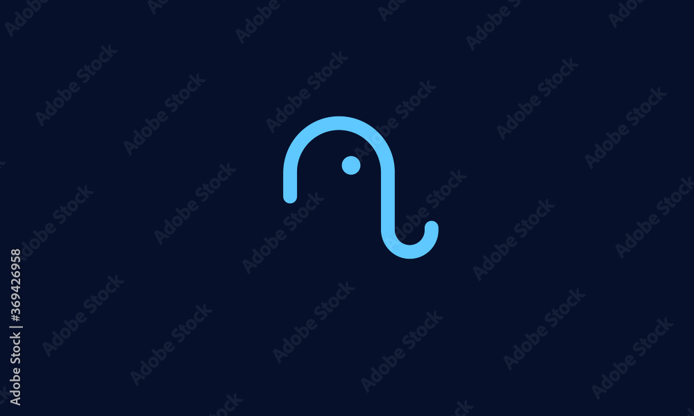 Fotografia N elephant vector logo template