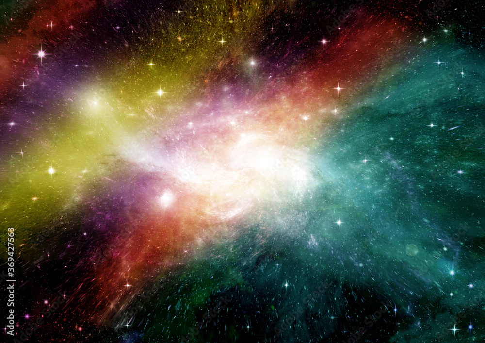 Obraz premium galaxy in a free space. 3D rendering