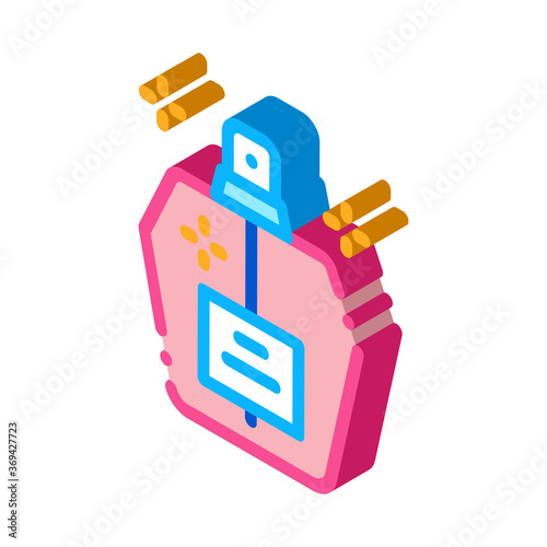 aroma odor parfume icon vector. isometric aroma odor parfume sign. color isolated symbol illustration