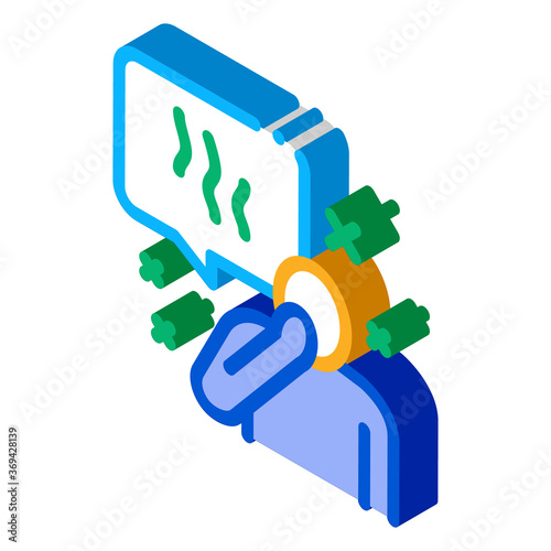 human talk aroma odor icon vector. isometric human talk aroma odor sign. color isolated symbol illustration