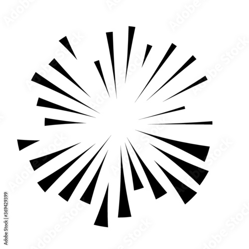 Radial speed Lines in Circle Form for comic books . fireworks Explosion background . Vector Illustration . Starburst
 round Logo . Circular Design element . Abstract Geometric star rays . Sunburst .