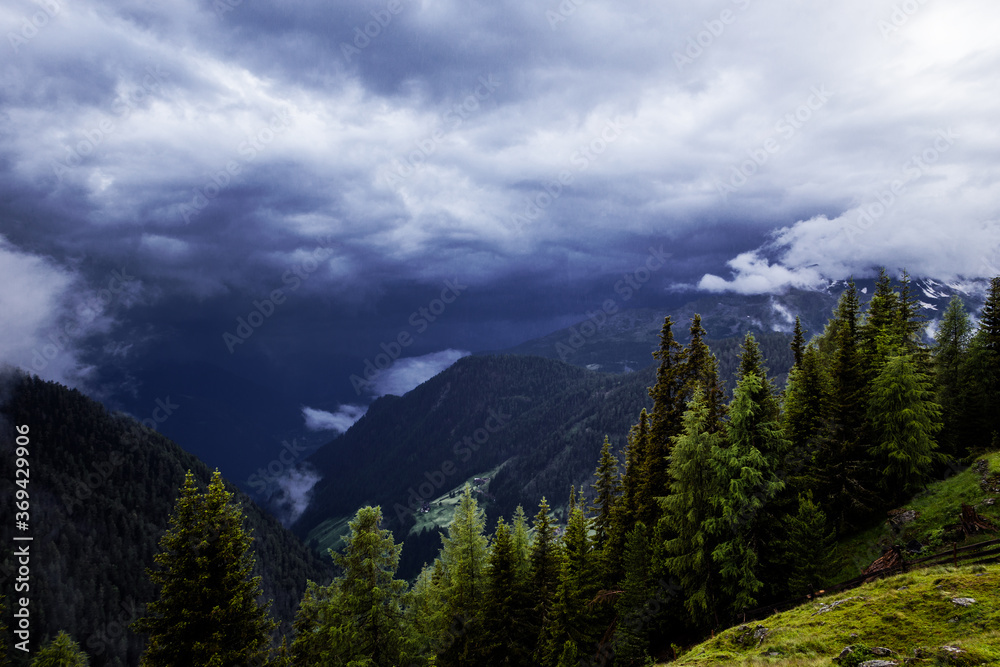 Hiking in Austria with amazing view. Beautiful mountings.