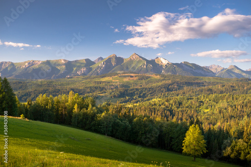 Szczyty Tatr, Widok z przełęczy nad Łapszanką