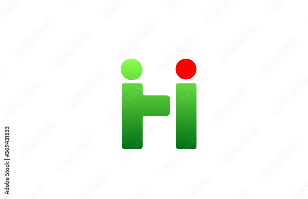 green red H alphabet letter logo icon. Gradient design for company and business green red H alphabet letter logo icon. Gradient design for company and business