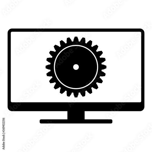 Zahnrad und Monitor