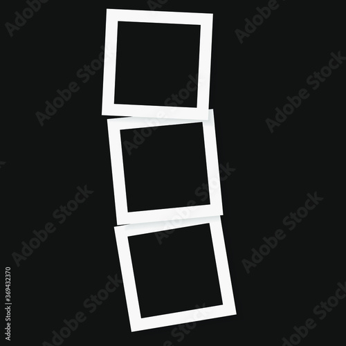 square photo frames on a bright background