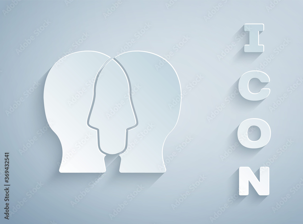 Paper cut Project team base icon isolated on grey background. Business analysis and planning, consulting, team work, project management. Developers. Paper art style. Vector.