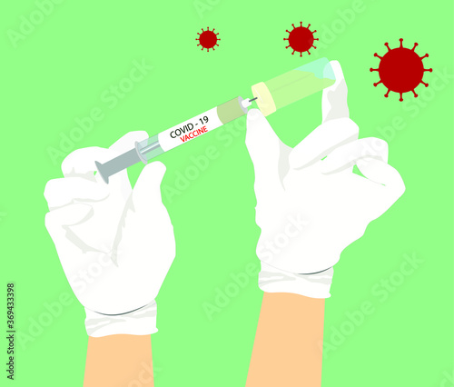 vacuna contra el coronavirus COVID-19. Desarrollo, investigación y creación de una vacuna. Concepto de vacuna contra el virus del coronavirus . photo