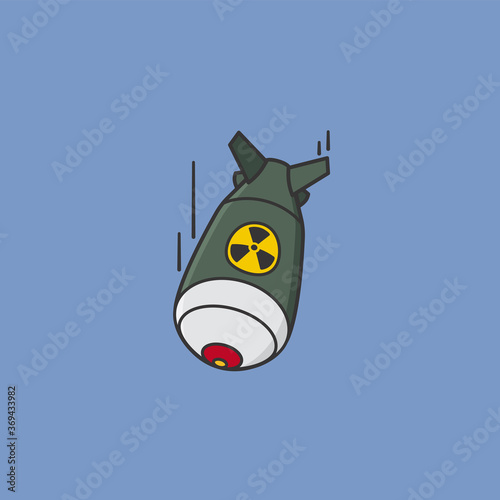 fat man atomic bomb from World War II vector illustration  for Hiroshima Day on August 6th