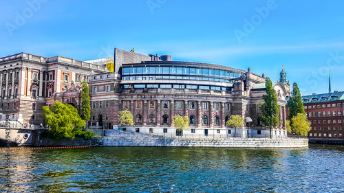 Riksdag (parliament) of Stockholm at Helgeandsholmen island. Sweden photo