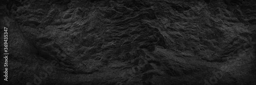 Panel kuchenny z motywem Black white abstract background. Black stone background. Dark gray grunge background. Wide banner with rock texture.