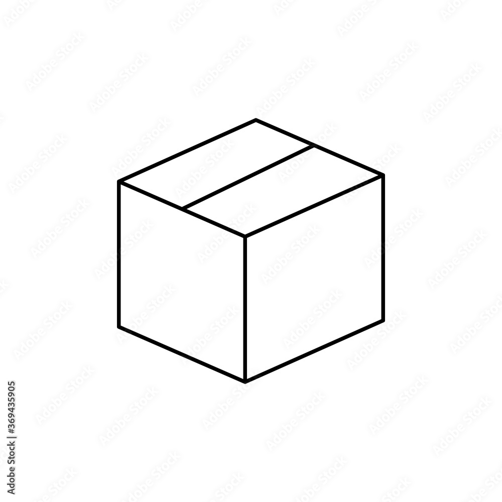 Box line icon. Closed box outline vector illustration isolated on white. Box line icon. Closed box outline vector illustration isolated on white.