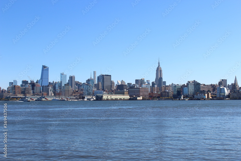 New York, Manhattan, the skyline is seen from Hoboken - Hudson River