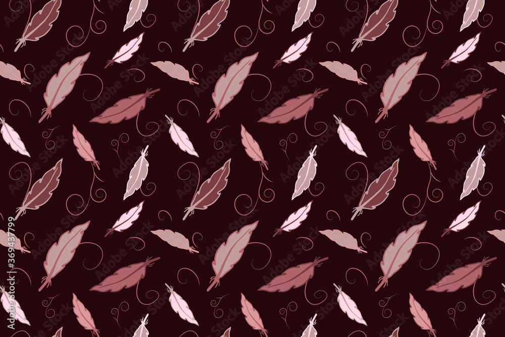 Feather vector seamless pattern. Cute and retro plumage illustration for wallpaper, wrapping, background, fabric and textile. Feather vector seamless pattern. Cute and retro plumage illustration for wallpaper, wrapping, background, fabric and textile.