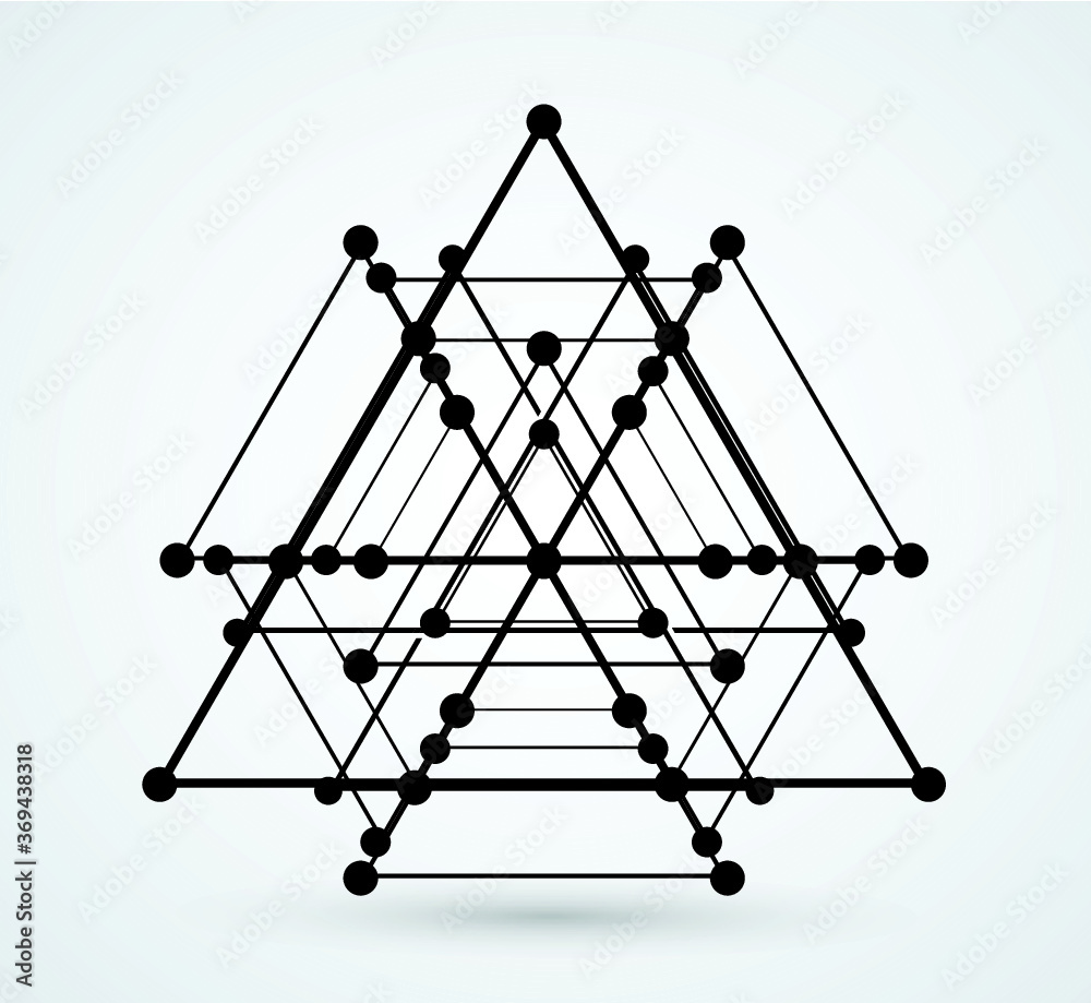 Triangles and circles Design element . Triangular Logo . Vector Lines