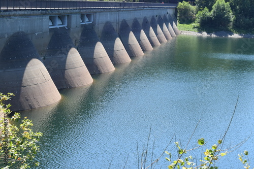 Seeseite der Staumauer der Oleftalsperre in der Eifel photo