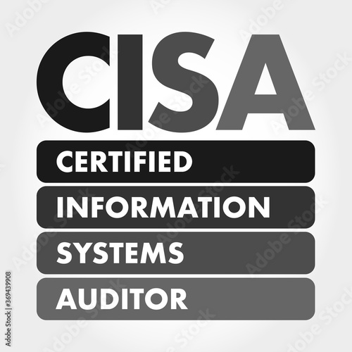 CISA - Certified Information Systems Auditor acronym, business concept background