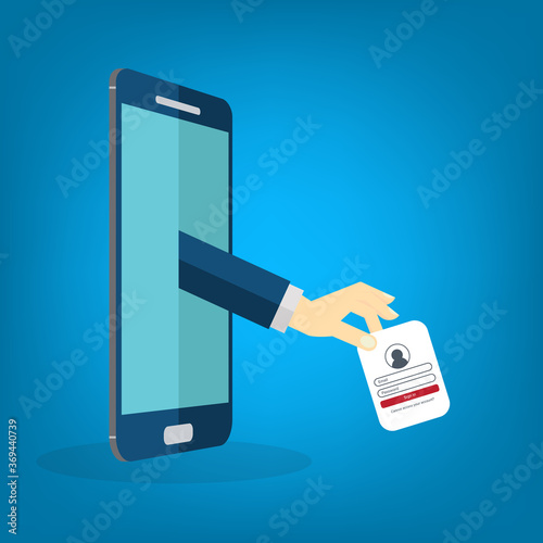 Stealing password. Vector