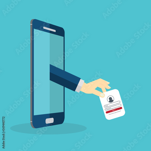 Stealing password. Vector