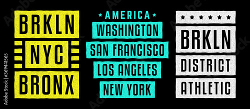 Vector retro illustration on the theme of Brooklyn. Urban. Modern. Stylized vintage grunge white typography, t-shirt graphics, poster, print.