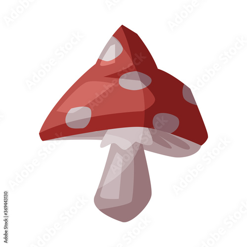 Amanita Poisonous Mushroom, Happy Halloween Object Cartoon Style Vector Illustration on White Background
