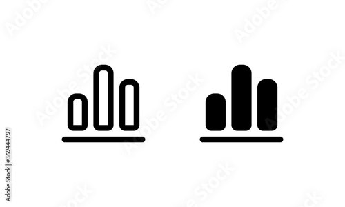 Graph icon. With outline and glyph style