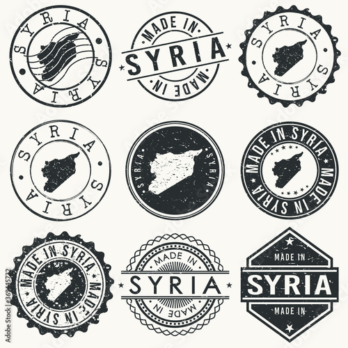 Syria Travel Stamp Made In Product Stamp Logo Icon Symbol Design Insignia.