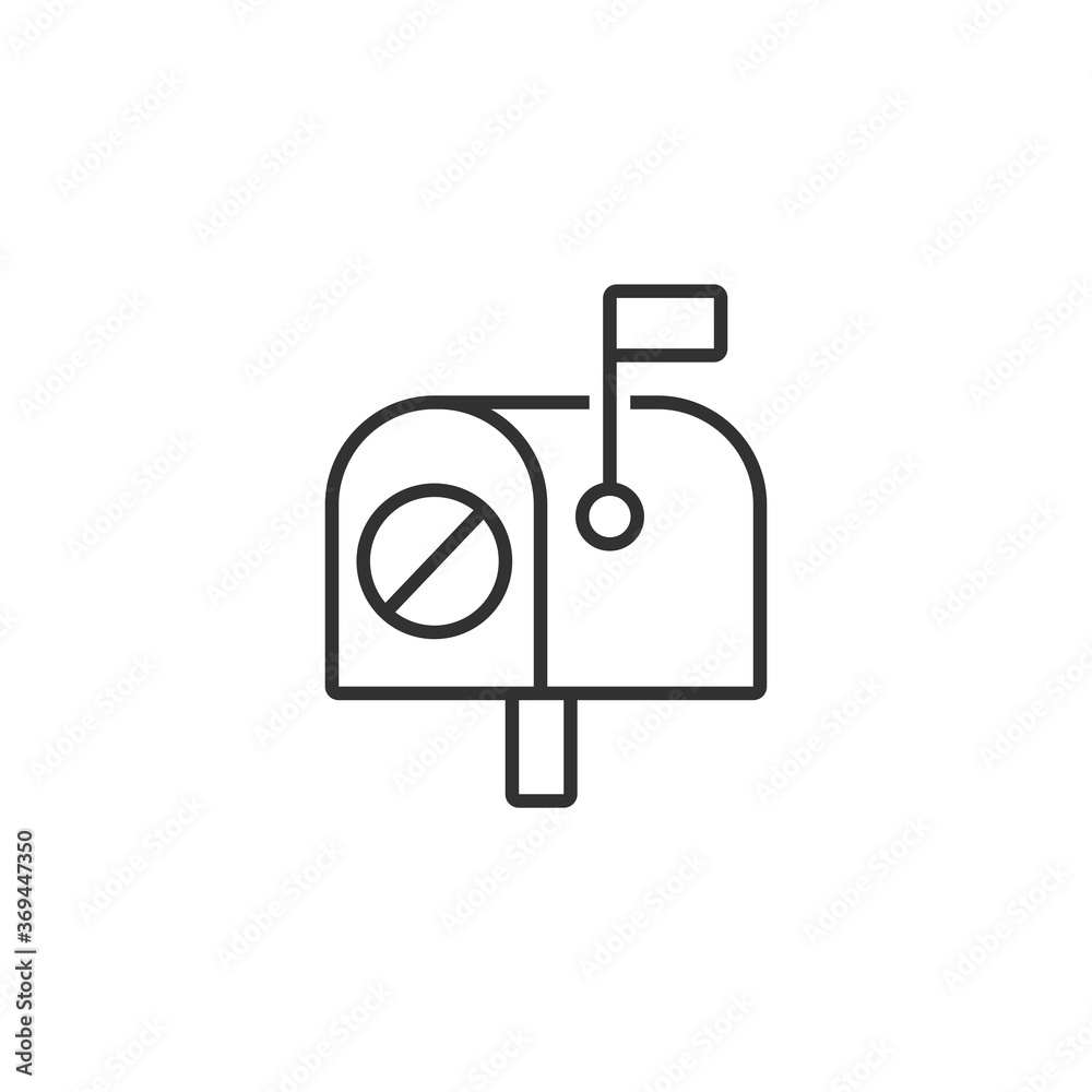 Empty mailbox. Ban. Vector icon isolated on white background.
Empty mailbox. Ban. Vector icon isolated on white background.